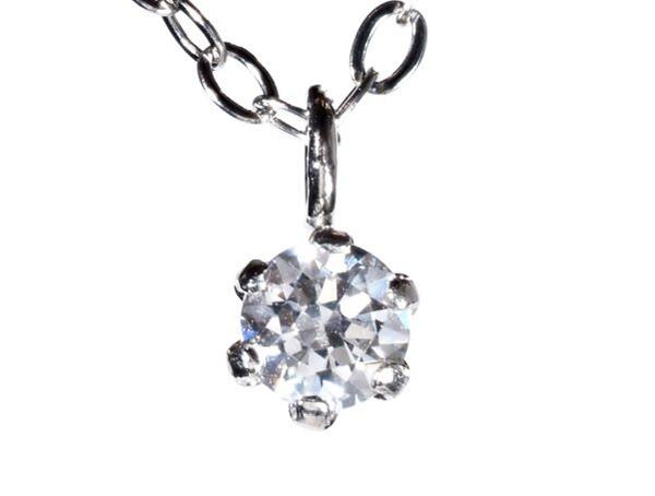 プラチナ ネックレス Pt ネックレス 0.10ct スワロフスキー プラチナチェーン Ptチェーン Pt900 Pt850 ..