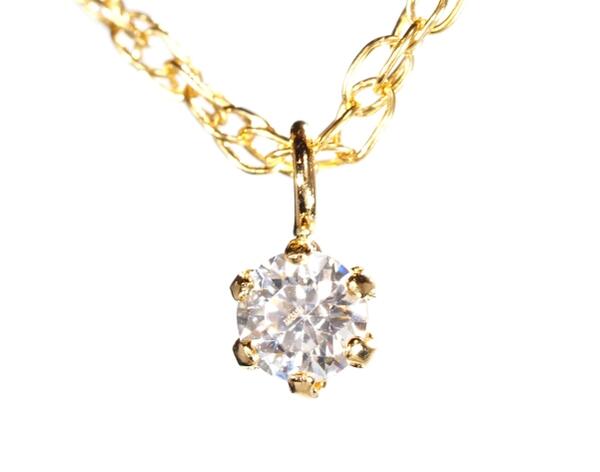 18金 ネックレス 金ネックレス アクセサリー チェーン 18金ネックレス ゴールドネックレス 18kネックレス ジュエリー 誕生日 プレゼント スワロフスキー 0.1ct レディース 記念日 母の日 クリスマス プレゼント ジュエリーBOX無料 swg6 ssのサムネイル