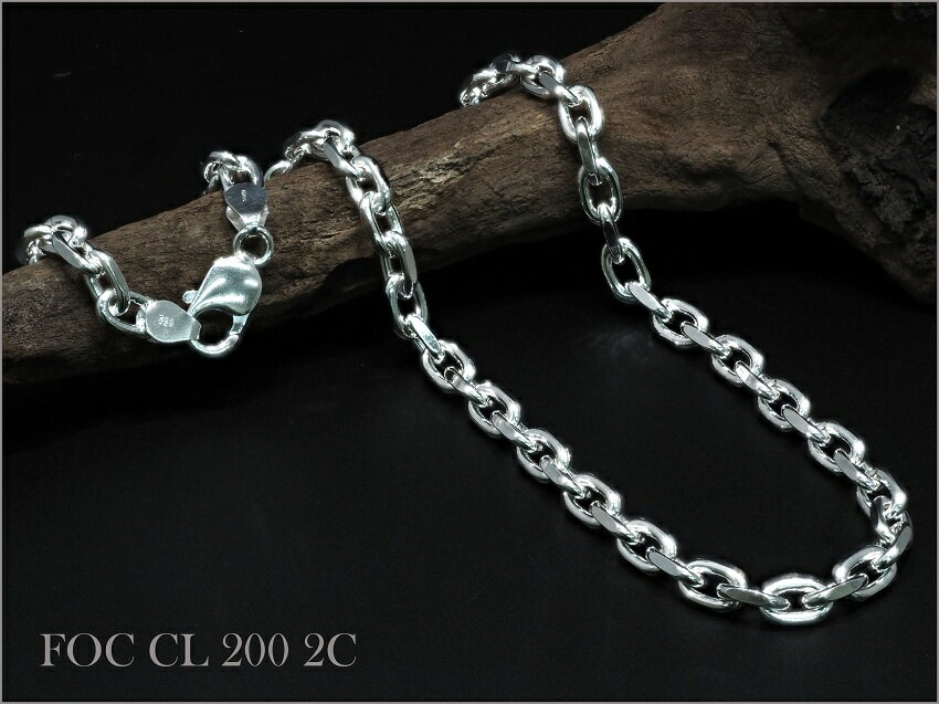 乐天商城 - SV925 2面カット アズキチェーンネックレス 6.00mm 50cm No.FOC CL 200 2C