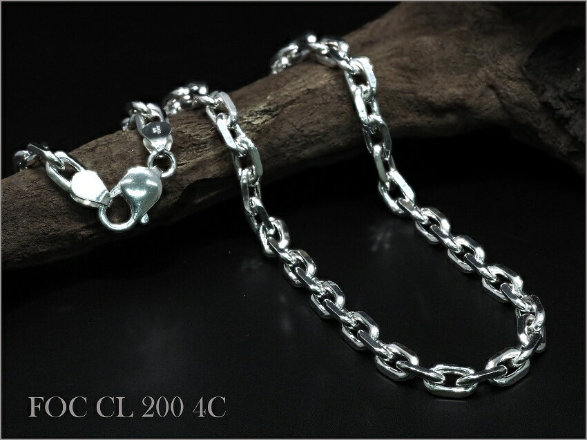 Rakuten - SV925 4面カット アズキチェーンネックレス 6.50mm 45cm No.FOC CL 200 4C