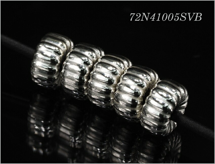 Rakuten - SV925 ビーズ タイヤ・スジ シルバー ビーズ アクセサリー パーツ 【まとめ売り】5個 3.5mm 6.5mm 穴径 1.9mm No.72N 41005 SVB