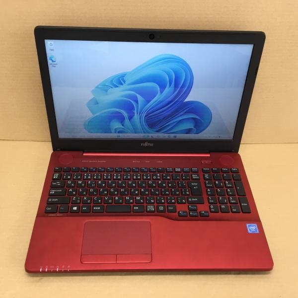 【中古】富士通 ノートパソコン FMVA42C2R C(3865U)-1.8GHZ 4GB 1000GB 15.6インチ WIN11H 無線 BLUETOOTH カメラ 10キー 送料 無料　14時までの ご注文 即日発送