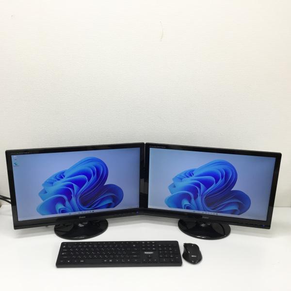 【中古】【デュアルモニター 22インチ液晶x2台セット】富士通　省スペース型パソコン Q556/RCI3(7100T)-3.4GHZ 4GB SSD256GB WIN11P 送料 無料　14時までの ご注文 即日発送