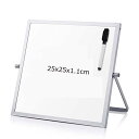 Ailenlan ホワイトボード 卓上 Whiteboard magnetic 25×25CM 自立式 両面 メッセージボード スタンド付き 小型 メモボード ...