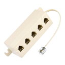 電話コネクタ 分岐アダプタ 電話アダプタ RJ11 6P4Cメス~5メスソケット 延長ケーブル(2)