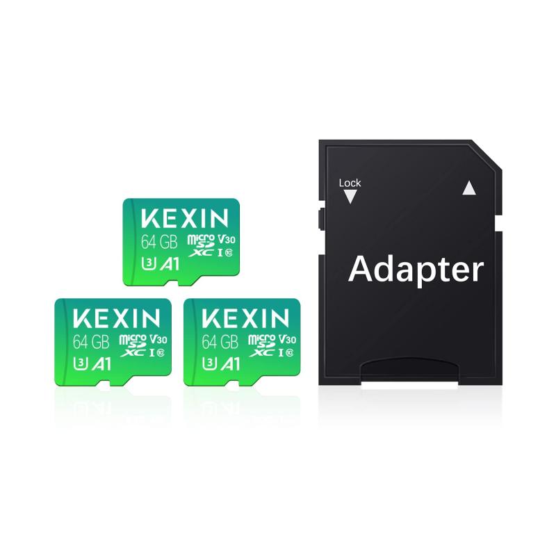 KEXIN MicroSD 64GB 3個セット SDXC UHS-I U3 85MB/s SDカード 64gb Class10 マイクロSDカード 64GB Nintendo Switch 動作確認済 超高速転送 TFカード SDアダプター付