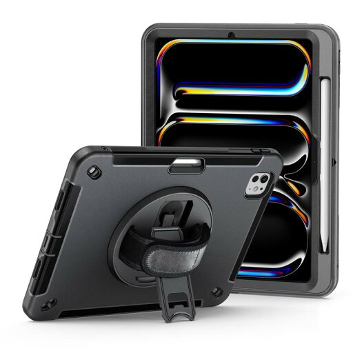 FINON iPad Pro 11インチ ケース (2024 / 第5世代) iPadプロ11インチケース タブレットケース タブレット カバー ペンホルダー ハンドストラップ 耐衝撃 防塵 FINON iPad Pro 11インチ ケース (2024 / 第5世代) iPadプロ11インチケース タブレットケース タブレット カバー ペンホルダー ハンドストラップ 耐衝撃 防塵