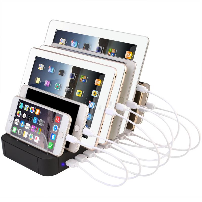 Evfun USB充電ステーション 8ポート 充電スタンド 収納充電 8台同時充電 1A /2.1A/2.4A iPhone iPod iPad Androidスマホ/タブレット対応 (ブラック)