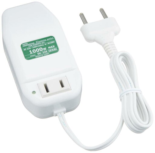 ヤザワ 海外旅行用変圧器 電子式(熱器具専用) AC220V-240V 容量1000Wまで 本体プラグC 付属プラグなし コードあり(コード長750mm) HTDC240V1000W ホワイト (約)W50×H108×D32mm ヤザワ 海外旅行用変圧器 電子式(熱器具専用) AC220V-240V 容量1000Wまで 本体プラグC 付属プラグなし コードあり(コード長750mm) HTDC240V1000W ホワイト (約)W50×H108×D32mm