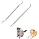 YIBOOOM 犬用歯ブラシ ステンレス製 ペット用 猫・犬兼用 2個セット