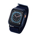 エレコム Apple Watch SE、Series 6、5、4 (44mm) フルカバーケース ガラス バンド一体型 ファブリック(3)