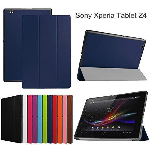 Xperia Z4 Tablet ケース docomo SO-05G/au SOT31 ケース スタンド機能付き Z4 Tablet 三つ折型 超薄型 内蔵マグネット開閉式 PUレザーカバー スリープ喚起機能付け Eustak (紺色) Xperia Z4 Tablet ケース docomo SO-05G/au SOT31 ケース スタンド機能付き Z4 Tablet 三つ折型 超薄型 内蔵マグネット開閉式 PUレザーカバー スリープ喚起機能付け Eustak (紺色)
