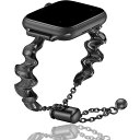 NINKI コンパチブルApple Watch かわいい スカーフ様 優雅で高級 スリム チェーン レディース 多様場面対応 メタルチェーン 交換用バンド 長さ...