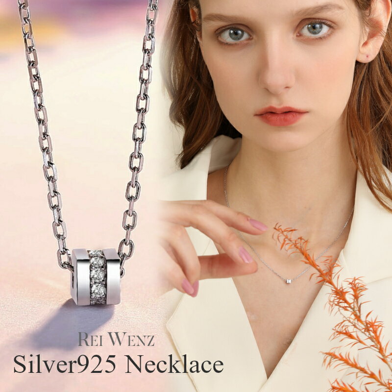 Rei Jewelry ネックレス 【全品高品質Silver925】ネックレス レディース キューブ Silver925 CZ ダイヤモンド 一粒 シルバー ジルコニア プレゼント