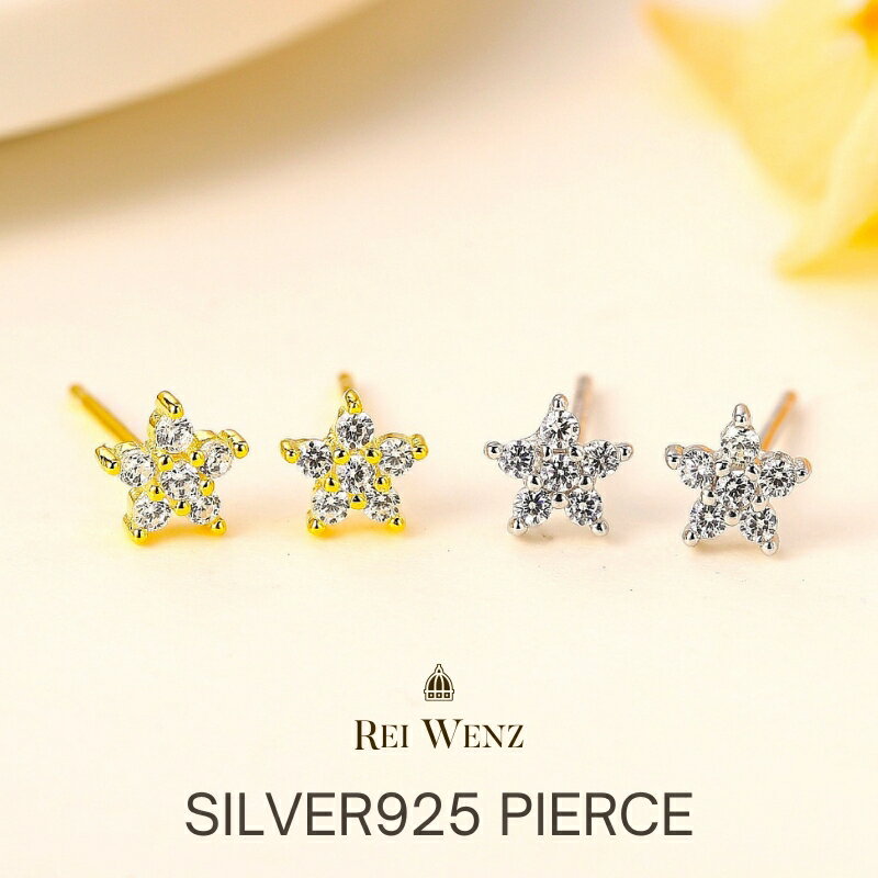 楽天REI WENZ（レイ・ウエンツ）【店内全品50％OFFクーポン配布中★全品高品質Silver925製】ピアス アレルギーフリー ミニ つけっぱなし Silver925 極小 星 スター 花 ジルコニア おしゃれ 大人 ゴールド シルバー シンプル Silver925 レディース 金属アレルギー プレゼント