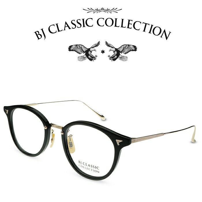 BJクラシック コレクション メガネ メンズ BJ CLASSIC COLLECTION COMBI COM-580IT C-1-1 ブラック ゴールド BJクラシックコレクション 度付きメガネ 伊達メガネ メンズ レディース 本格眼鏡