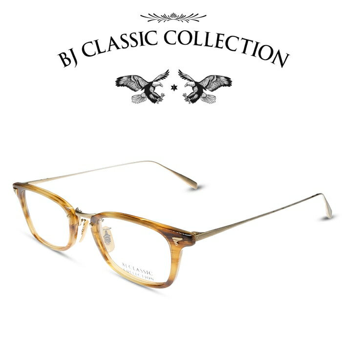 BJ CLASSIC COLLECTION COMBI COM-501N NT（NA NT） C-113-6 ブラウンホーン マットゴールド BJクラシックコレクション 度付きメガネ 伊達メガネ メンズ レディース 本格眼鏡