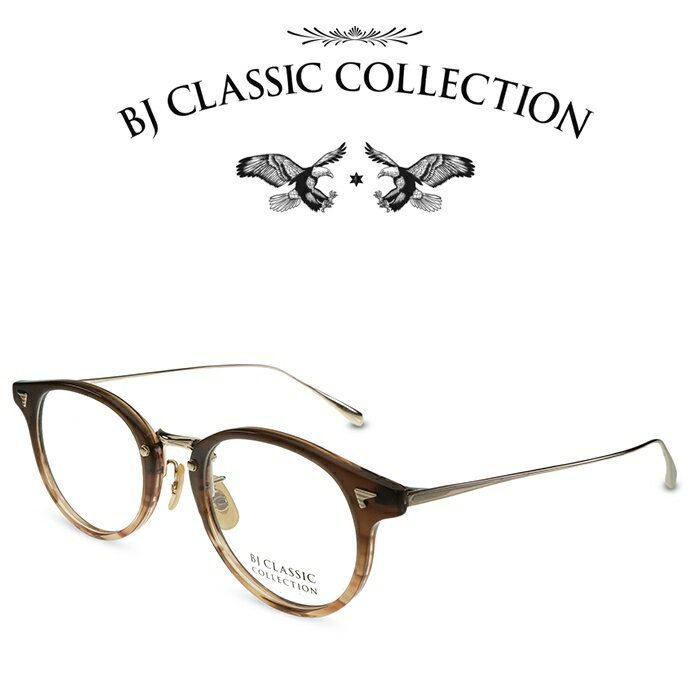 BJクラシック コレクション メガネ メンズ BJ CLASSIC COLLECTION COMBI COM-510NT C-42-1 ライトブラウン ライトブラウンササ ゴールド BJクラシックコレクション 度付きメガネ 伊達メガネ メンズ レディース 本格眼鏡 （お取り寄せ）