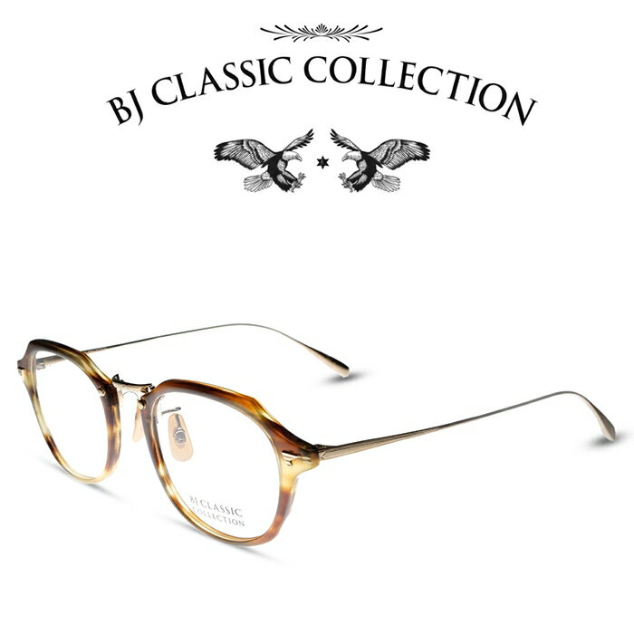 BJクラシック コレクション メガネ メンズ BJ CLASSIC COLLECTION COMBI COM-550NT C-16-1 ダークデミ ゴールド BJクラシックコレクション 度付きメガネ 伊達メガネ メンズ レディース チタン 日本製 本格眼鏡