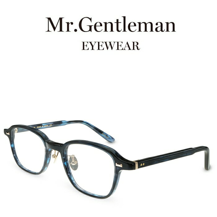 乐天商城 - Mr.Gentleman ミスタージェントルマン BEN D Blue Marble メンズ レディース メイドインジャパン 度付きメガネ 伊達メガネ 日本製 本格眼鏡