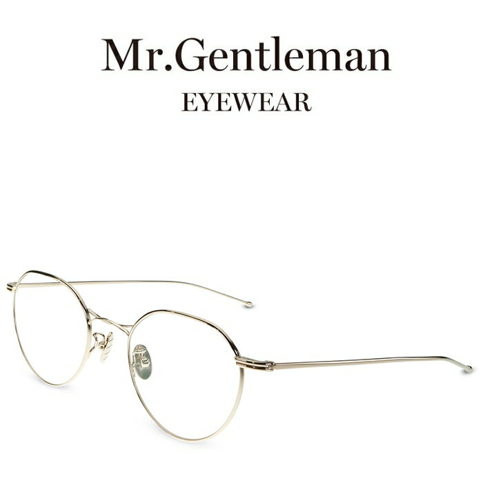乐天商城 - Mr.Gentleman ミスタージェントルマン LEONARDO 2 A Gold メンズ レディース メイドインジャパン チタン 度付きメガネ 伊達メガネ 日本製 本格眼鏡