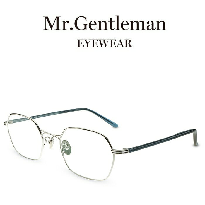 樂天商城 - Mr.Gentleman ミスタージェントルマン ROBERT E Silver/Navy Blue temple メンズ レディース メイドインジャパン 度付きメガネ 伊達メガネ 日本製 本格眼鏡