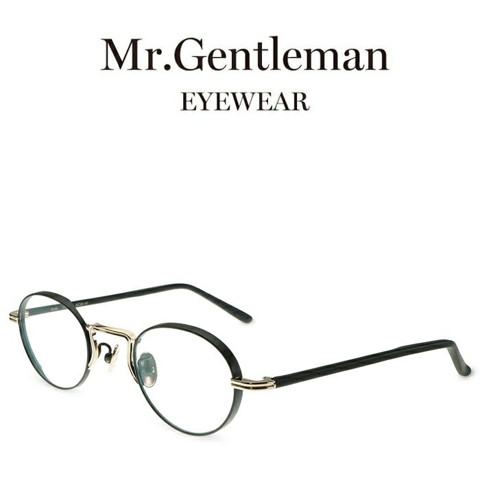 乐天商城 - Mr.Gentleman ミスタージェントルマン RYAN A Matte Black＆Gold-Matte Black メンズ レディース メイドインジャパン チタン 度付きメガネ 伊達メガネ 日本製 本格眼鏡