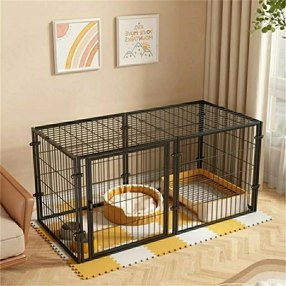 ペットフェンス 中型犬用 小型犬用 ペットサークル 折りたたみ可能 金属製 スチール製 犬ゲージ 複数連..