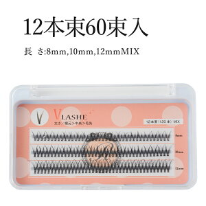 VLASHE 12本束 60束入【長さ 8mm 10mm 12mmMIX】【まつげエクステ】