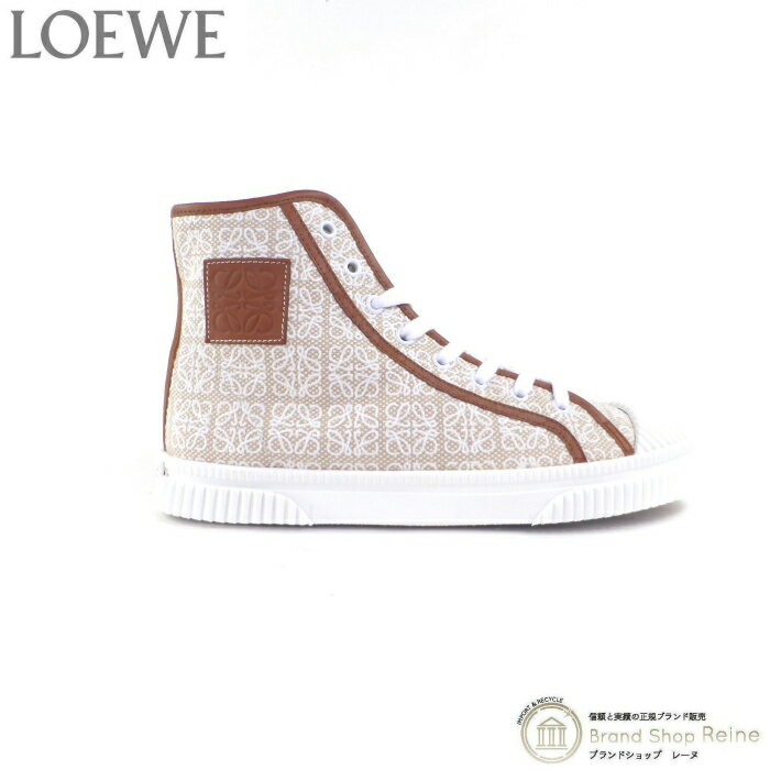 楽天ブランドショップ　Reineロエベ （LOEWE） アナグラム ハイトップ スニーカー 靴 M816282X31 ナチュラル ＃40【未使用品】 中古