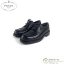 プラダ （PRADA） リザード レザー ビジネス シューズ レースアップ 靴 メンズ #7 ブラック【中古】