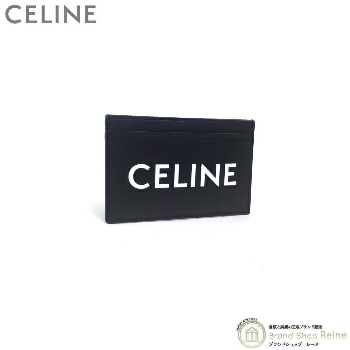 セリーヌ セリーヌ （CELINE） ロゴプリント カードホルダー カードケース 名刺入れ 10B70 ブラック【新品】
