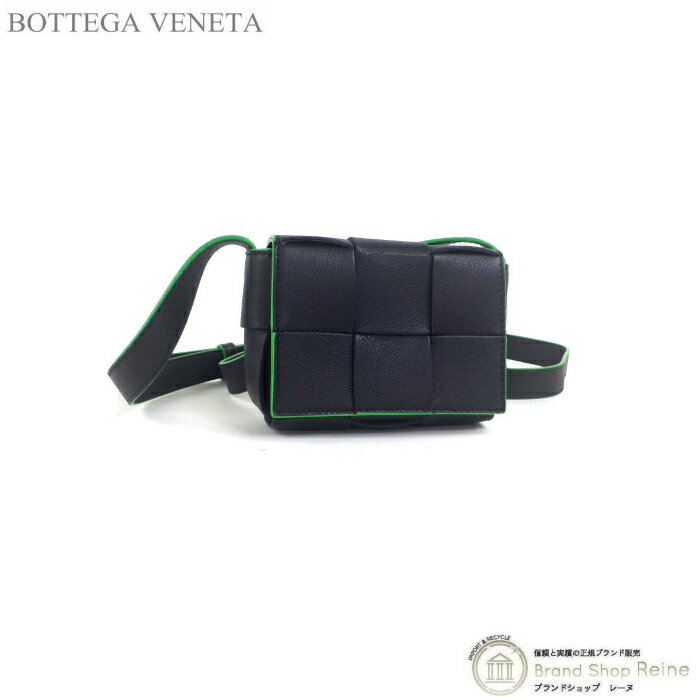 ボッテガヴェネタ   レディースバッグ 【2,000円OFFクーポンで値引き！】ボッテガ ヴェネタ （BOTTEGA VENETA） マキシイントレチャート キャンディー カセット ミニ ショルダー バッグ 710139 ブラック/パラキート【新品】