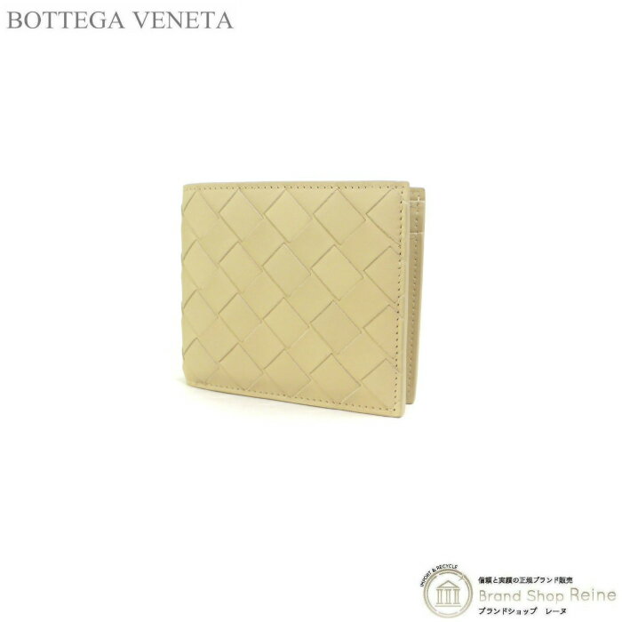 ボッテガ・ヴェネタ 二つ折り財布（メンズ） ボッテガ ヴェネタ （BOTTEGA VENETA） イントレチャート コインパース付き 二つ折り 財布 605722 ポリッジ メンズ【新品】