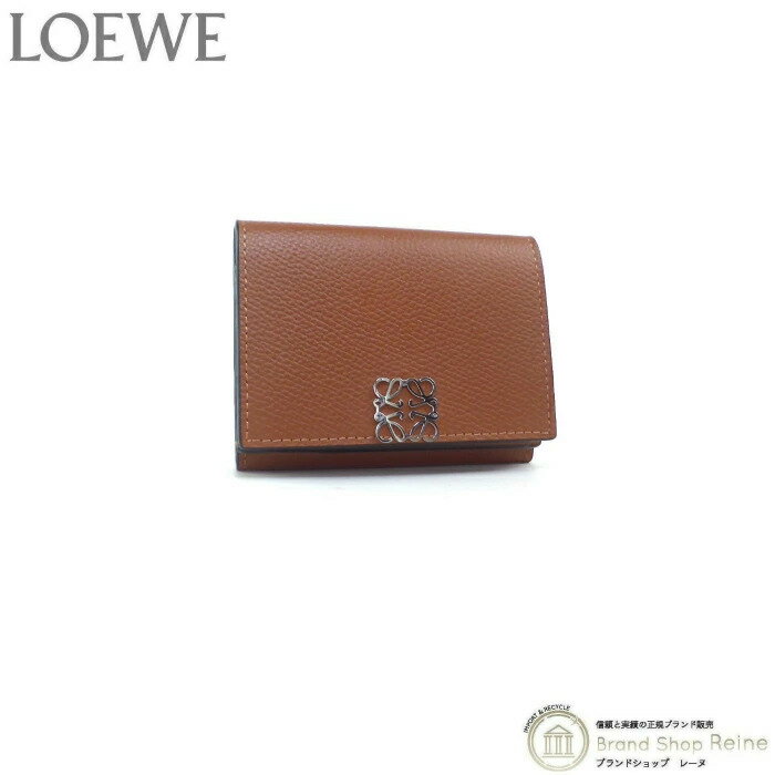 ロエベ 財布（レディース） 【最大8,000円OFFクーポンで値引き！】ロエベ （LOEWE） アナグラム トライフォールド 6cc ウォレット コンパクト 三つ折り 財布 C821TR2X02 タン【新品】