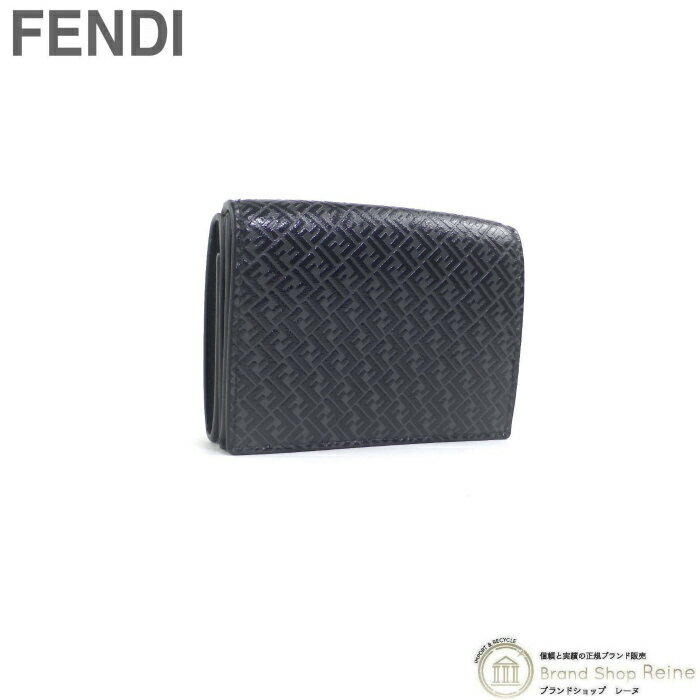 フェンディ 財布（レディース） フェンディ （FENDI） FFエンボス トリフォールド ウォレット 三つ折り コンパクト 財布 7M0280 ブラック【新品】