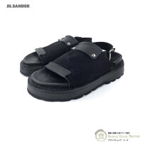 ジルサンダー （JIL SANDER） オープントゥ スリングバック サンダル J33WP0004 ブラック ＃41 メンズ【新品】 ジル サンダー スリングバックサンダル メンズサンダル ハイ ブランド オープントゥサンダル レザー スエード スウェード