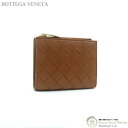 ボッテガ ヴェネタ （BOTTEGA VENETA） イントレチャート スモール 二つ折り ファスナーウォレット 財布 742330 ウッド【新品】