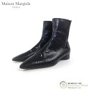 【2000円OFFクーポンでお得!】メゾン マルジェラ (Maison Margiela) ショートブーツ クロコ型押し ポインテッド 58WU0280 ブラッ...