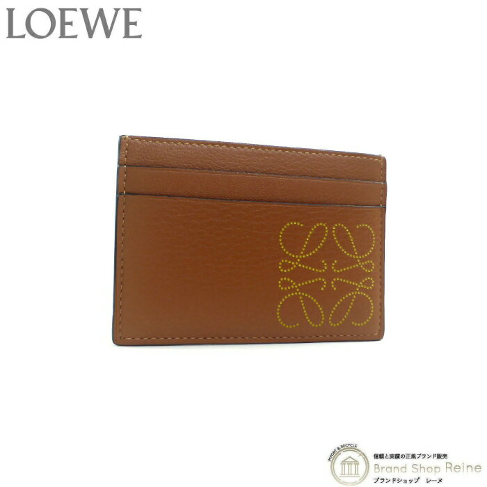 ロエベ 名刺入れ 【クーポン利用で値引き！】ロエベ （LOEWE） アナグラム ブランド プレーン カードホルダー アナグラム フラット カードケース C500322X01 TAN【新品】