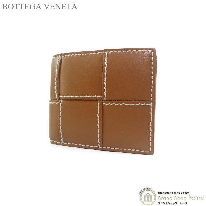 ボッテガ・ヴェネタ 二つ折り財布（メンズ） ボッテガ ヴェネタ （BOTTEGA VENETA） マキシイントレ カセット コンパクト 二つ折り 財布 札入れ 743004 ウッド メンズ【新品】