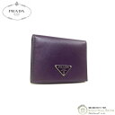 【SALE+更に2000円OFFクーポンでお得!】プラダ (PRADA) サフィアーノレザー カードケース 名刺入れ 1M0938 MALVA【中古】