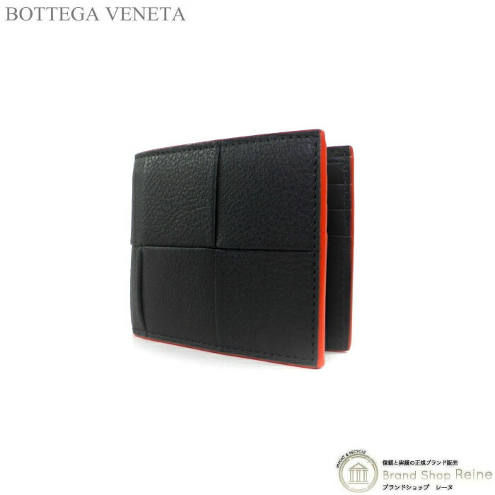 ボッテガヴェネタ 二つ折り財布（メンズ） ボッテガ ヴェネタ （BOTTEGA VENETA） マキシイントレ カセット コンパクト 二つ折り 財布 札入れ 743004 ダークグリーン/オレンジトリム メンズ【新品】