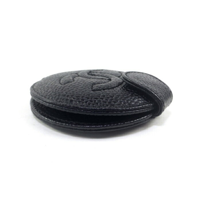 【クーポン利用で値引き！】シャネル （CHANEL） キャビアスキン コンパクト ミラー 手鏡 ブラック【中古】
