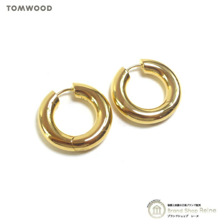 楽天ブランドショップ　Reine【2000円OFFクーポンでお得！】トムウッド （TOM WOOD） チャンキー フープ ミディアム ゴールド ピアス Chunky Hoops Medium Ag925/9KGD 両耳用 ECH10352NA01S925-9K【新品】