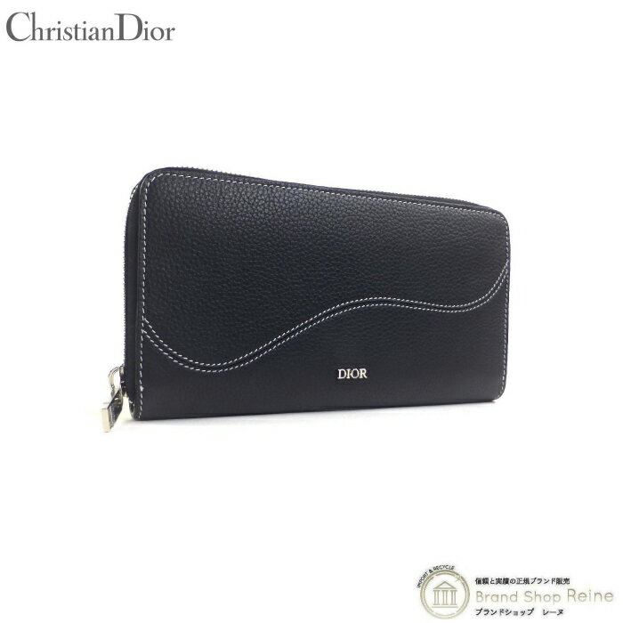 ディオール 長財布（メンズ） 【2,000円OFFクーポンで値引き！】クリスチャンディオール （Christian Dior） Saddle サドル ロングジップウォレット ラウンドファスナー 長財布 2ADBC315YKK ブラック メンズ【新品】