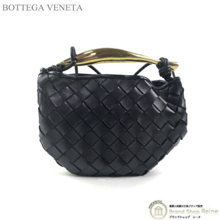 ボッテガヴェネタ ハンドバッグ 【セール+更に2,000円OFFクーポン!】ボッテガ ヴェネタ （BOTTEGA VENETA） ミニ サーディン トップハンドル イントレチャート ハンド ショルダー バッグ 744267 ブラック【新品】