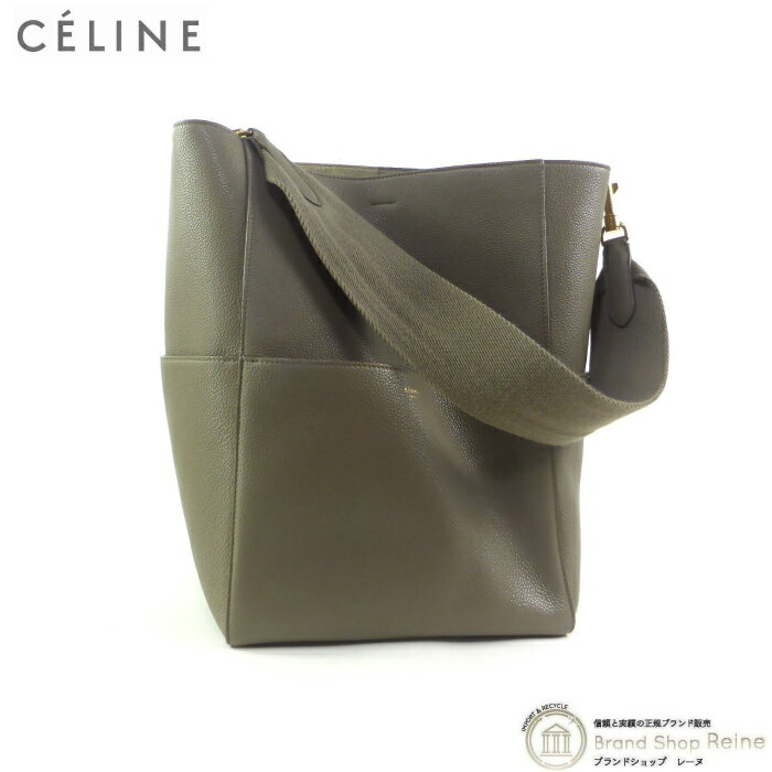 【クーポン利用で値引き！】セリーヌ （CELINE） サングル バケット ワンショルダー バッグ 18959 TAUPE 旧ロゴ【中古】