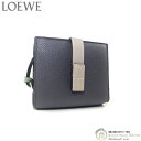 ロエベ （LOEWE） コンパクト ジップ ウォレット ストラップ 二つ折り 財布 C660Z41X01 アンスラサイト×ゴースト【中古】