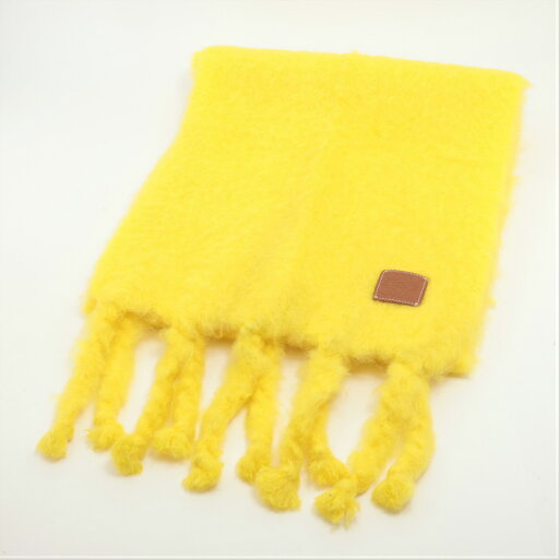【クーポン利用で値引き!】ロエベ (LOEWE) ウール モヘア 45×230cm スカーフ マフラー アナグラム カーフパッチ 0010367050 イエロー【中古】 【クーポン利用で値引き!】ロエベ (LOEWE) ウール モヘア 45×230cm スカーフ マフラー アナグラム カーフパッチ 0010367050 イエロー【中古】